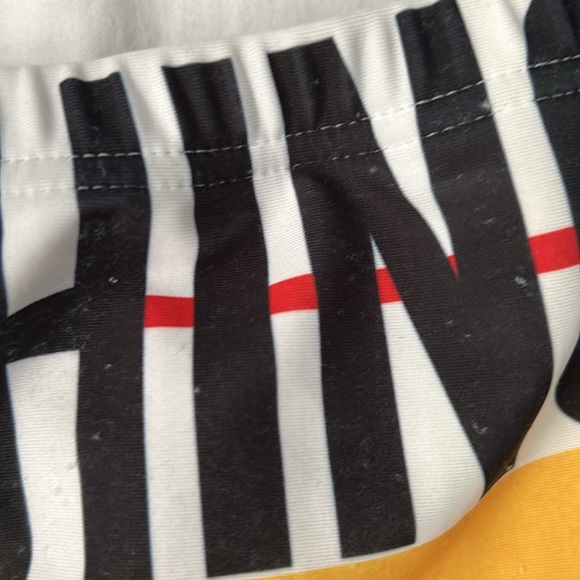 Men's MOSCHINO Blue Striped logo Swim Briefs - Picture 7 of 7